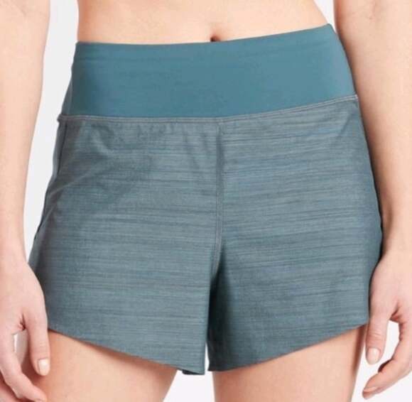 Athleta Pants - Athleta size Small Run With It Textured 3.5 Inch Shorts Teal Blue Green